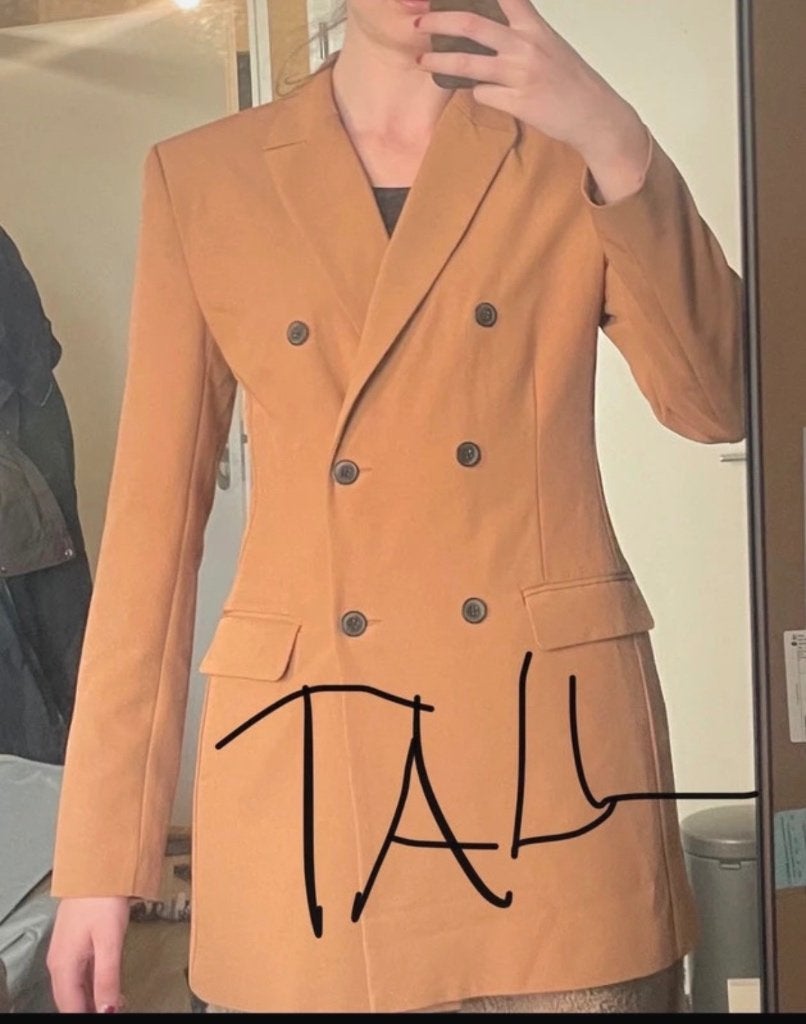 Asos Tall Blazer - Camelkleurig maat 40, Kleding | Dames, Jasjes, Kostuums en Pakken, Zo goed als nieuw, Jasje, Maat 38/40 (M)