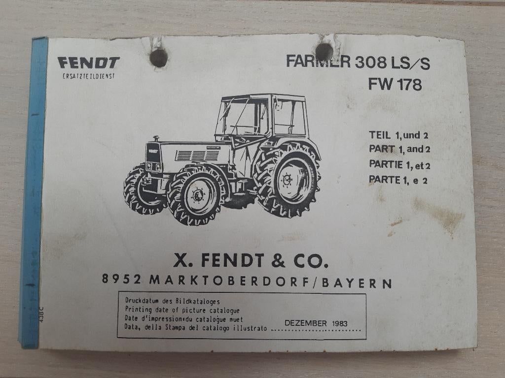 Technische bouwtekeningen Fendt Farmer 308 LS/S  FW 178, Ophalen of Verzenden