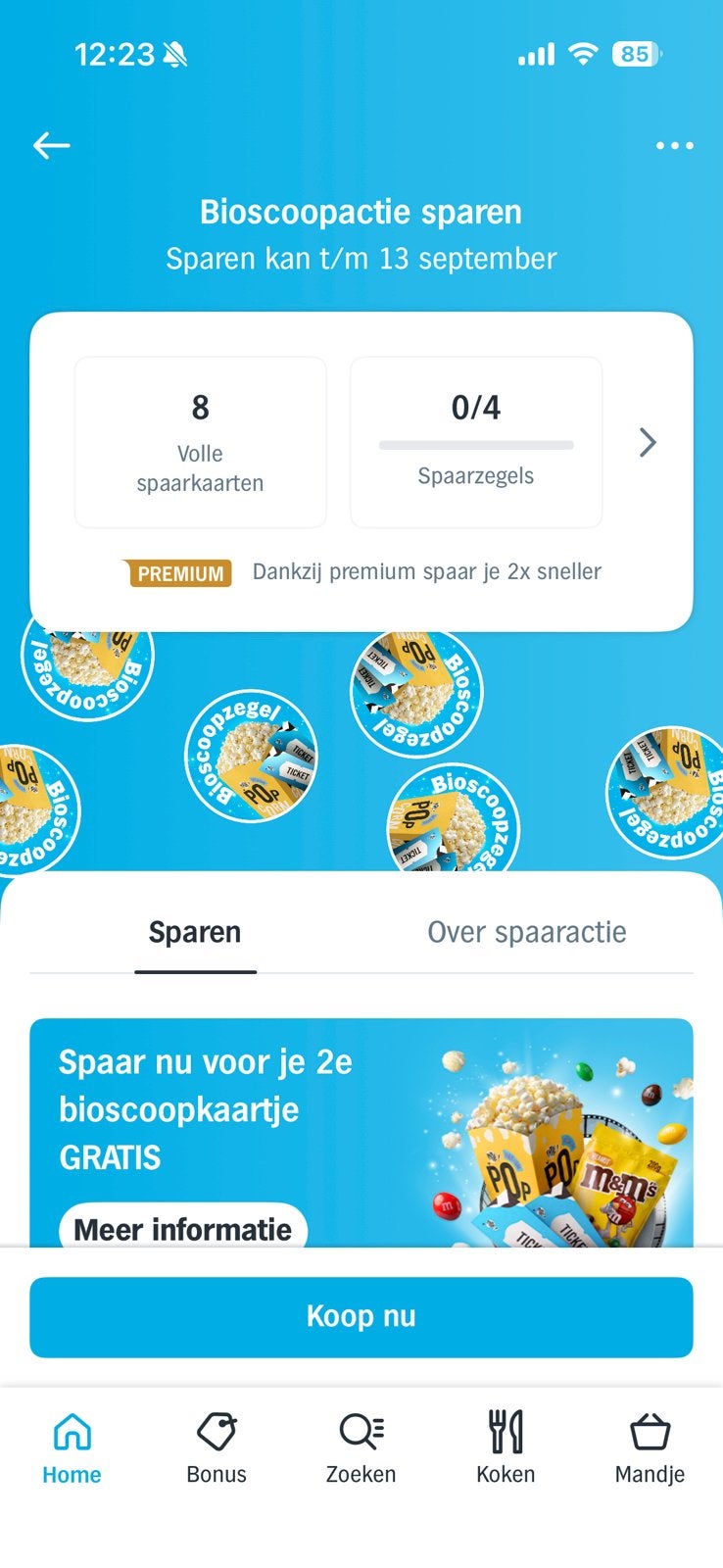 AH bioscoopzegels - 8 volle spaarkaarten, Verzamelen, Albert Heijn, Ophalen