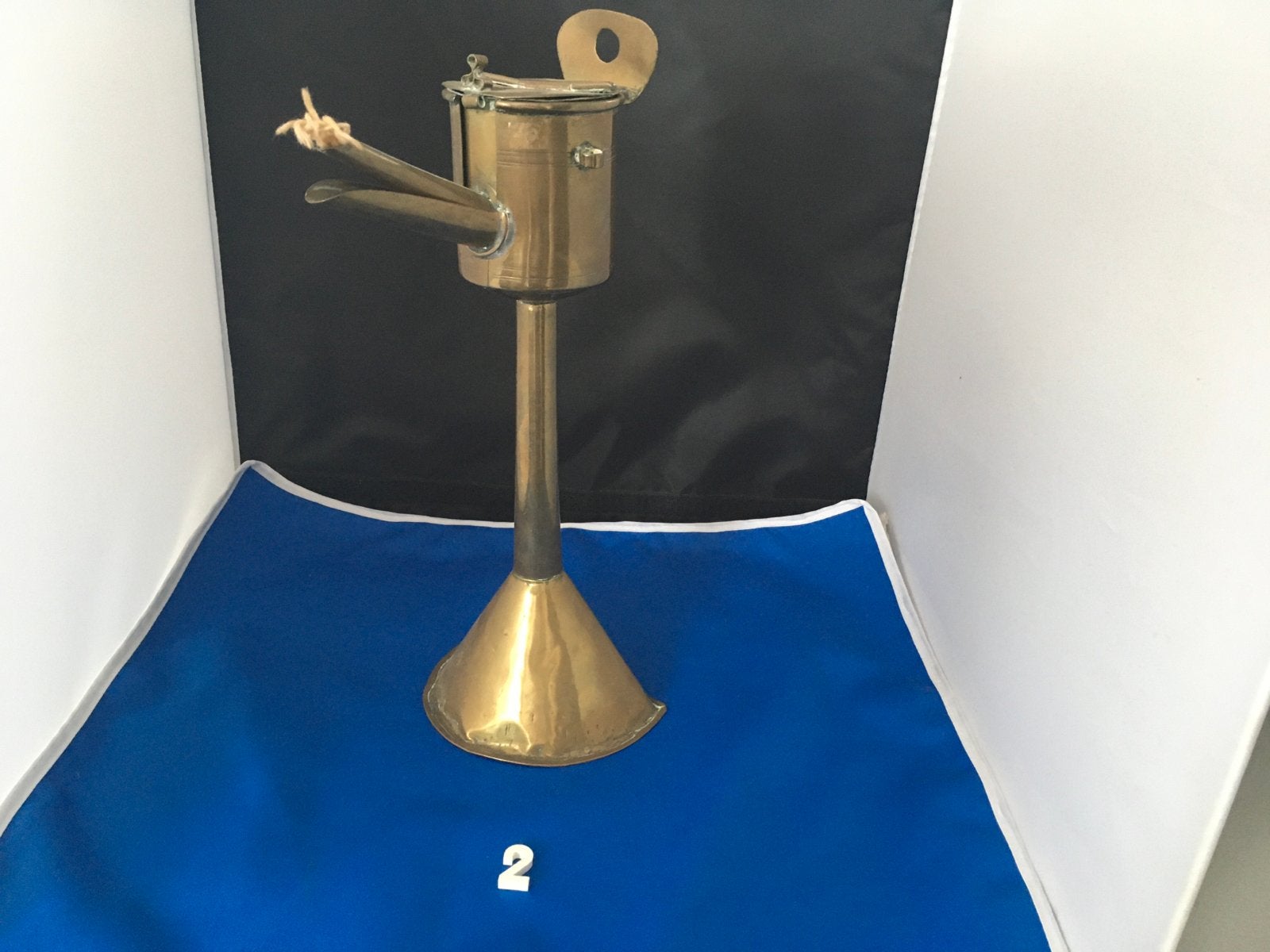 Antieke tinnen en koperen snotneuzen (olielampen), Antiek en Kunst, Ophalen of Verzenden
