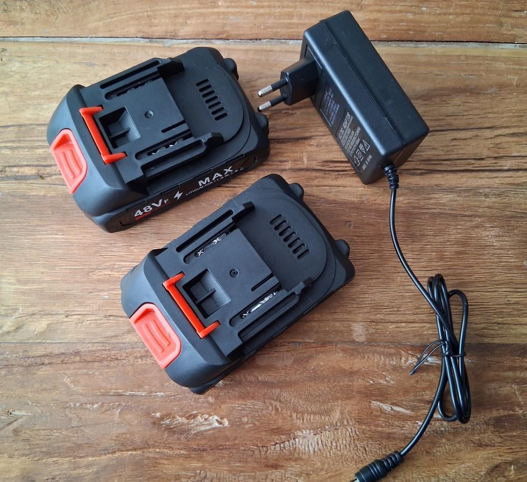 2x 48V MAX Accu's met Oplader voor auto hogedruk spuit, Ophalen of Verzenden, Zo goed als nieuw, Overige typen