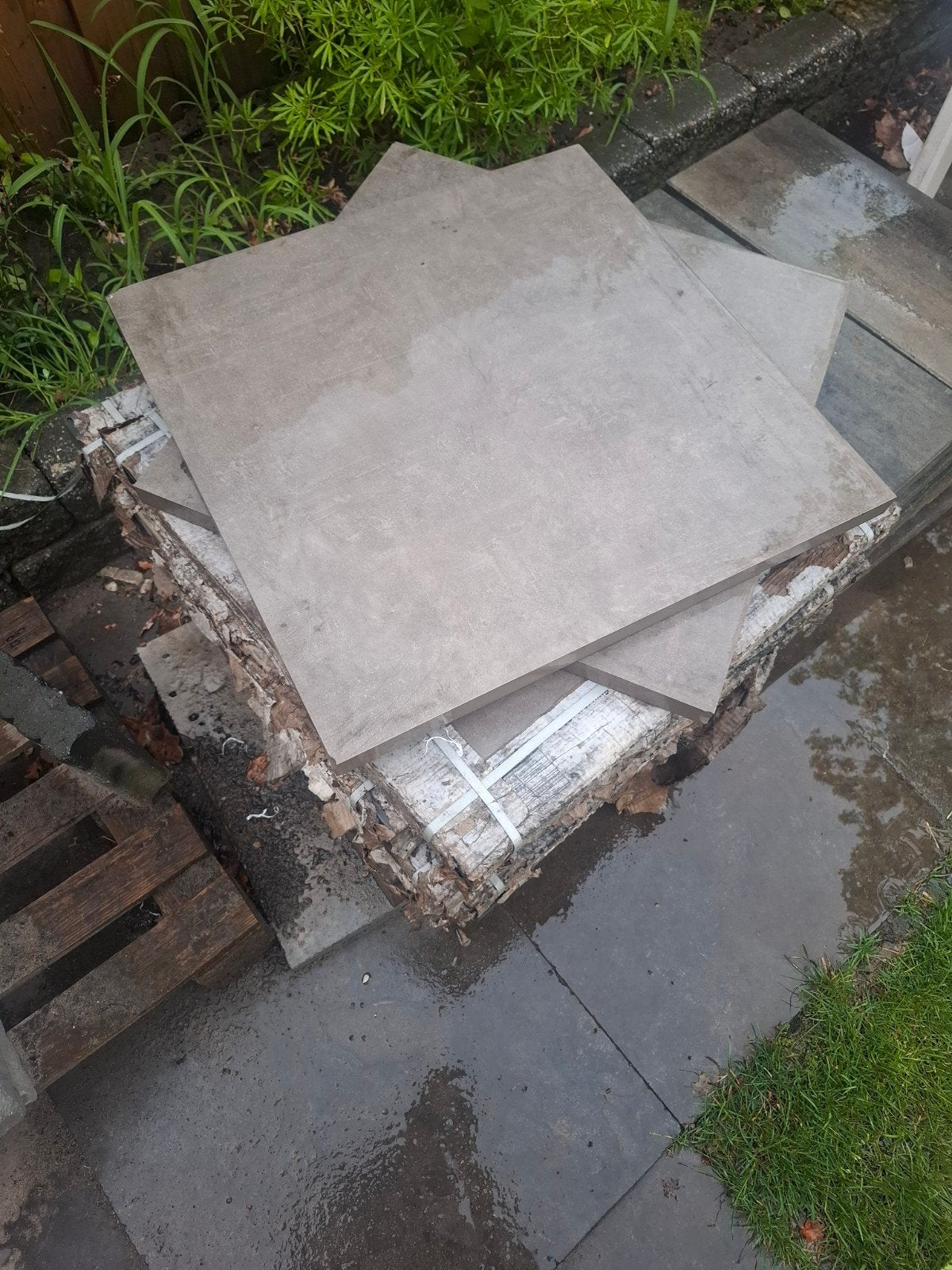 Red Sun terrastegels 60x60x3cm - 14 stuks/5m2, Ophalen, Gebruikt, 5 tot 10 m², Beton