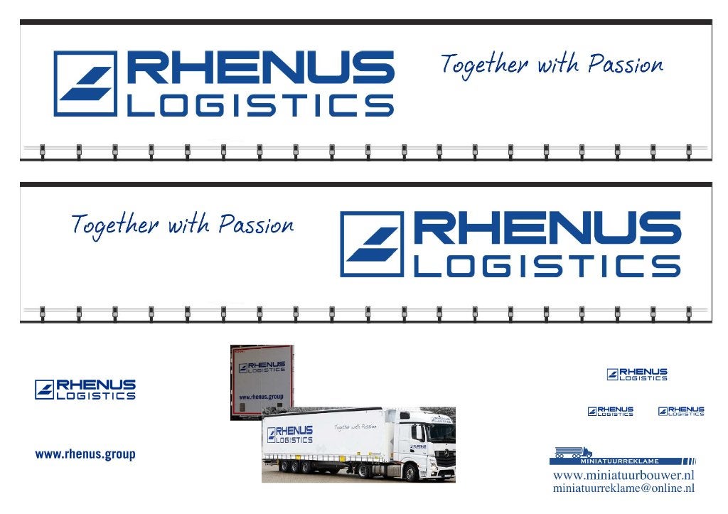 Vrachtauto decal 1:50 Rhenus Logistics ( trailer ), Verzenden, Nieuw, Bus of Vrachtwagen, Overige merken