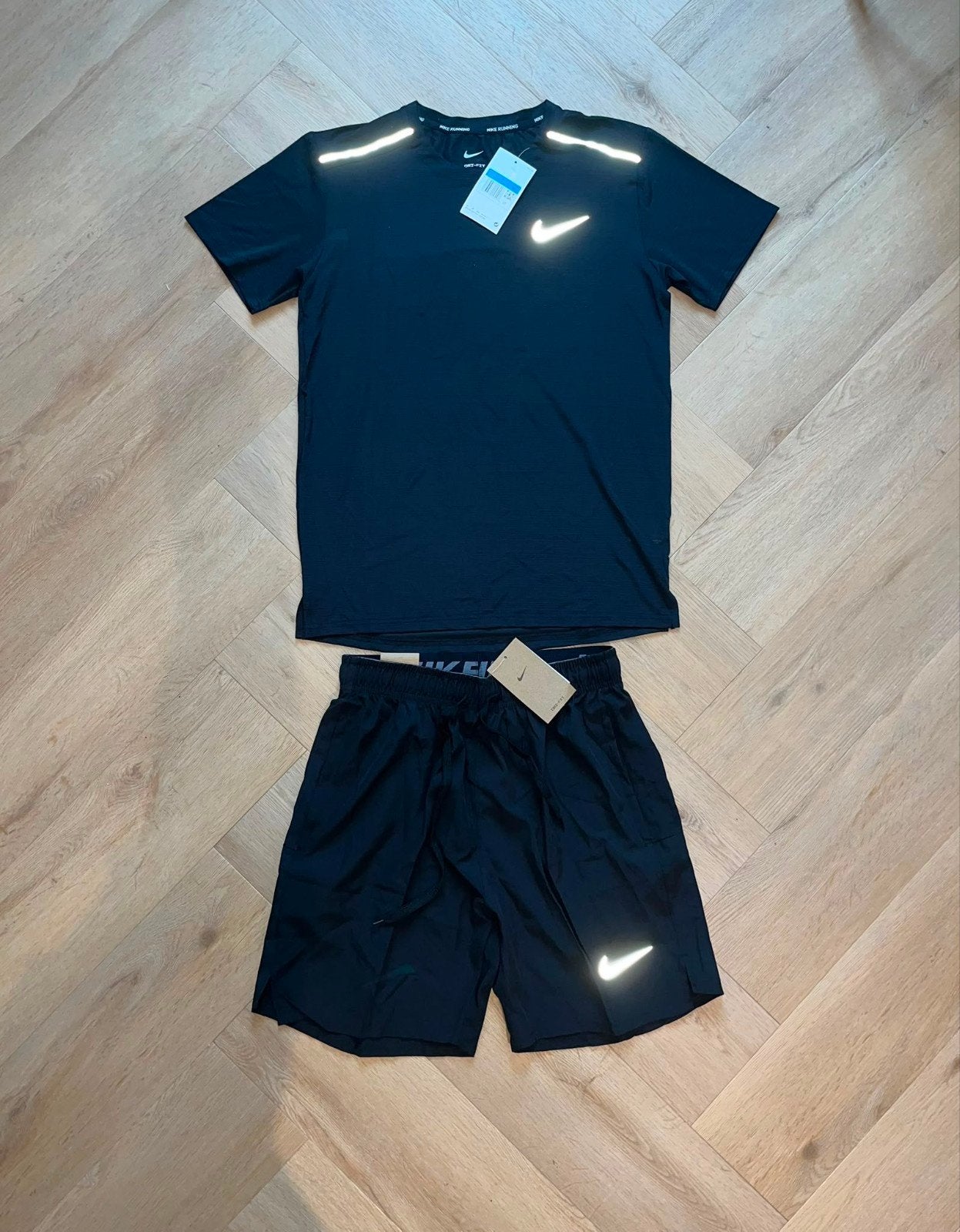 Zwarte Nike Running Setjes NIEUW Maat M/L, Overige kleuren, Verzenden, Nike, Nieuw