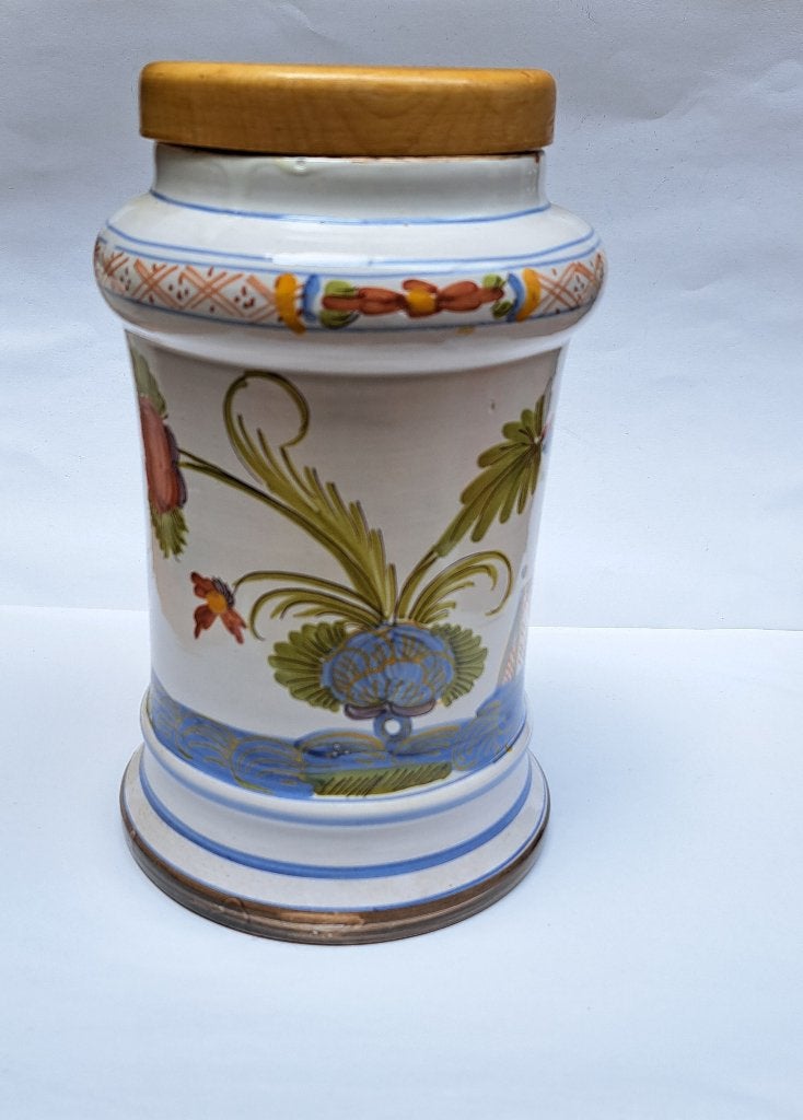 mooie oude apothekerspot of medicijnpot met deksel, Antiek en Kunst, Ophalen of Verzenden