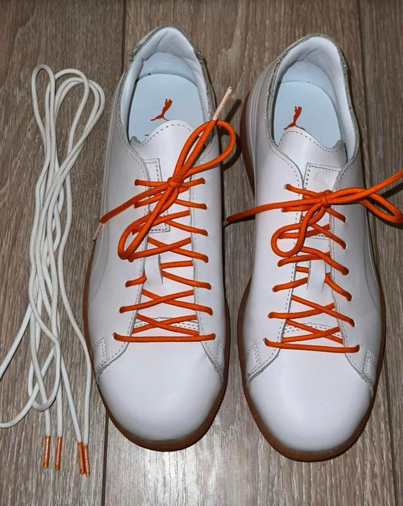 Daily Paper by Puma sneaker, leer, wit/oranje, 40.5, NIEUW, Ophalen, Zo goed als nieuw, Wit