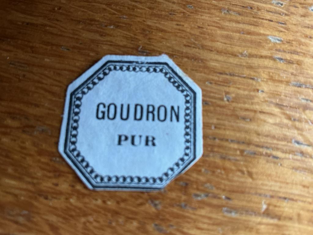 E6 etiket GOUDRON PUR, Verzamelen, Overige Verzamelen, Ophalen of Verzenden, Gebruikt