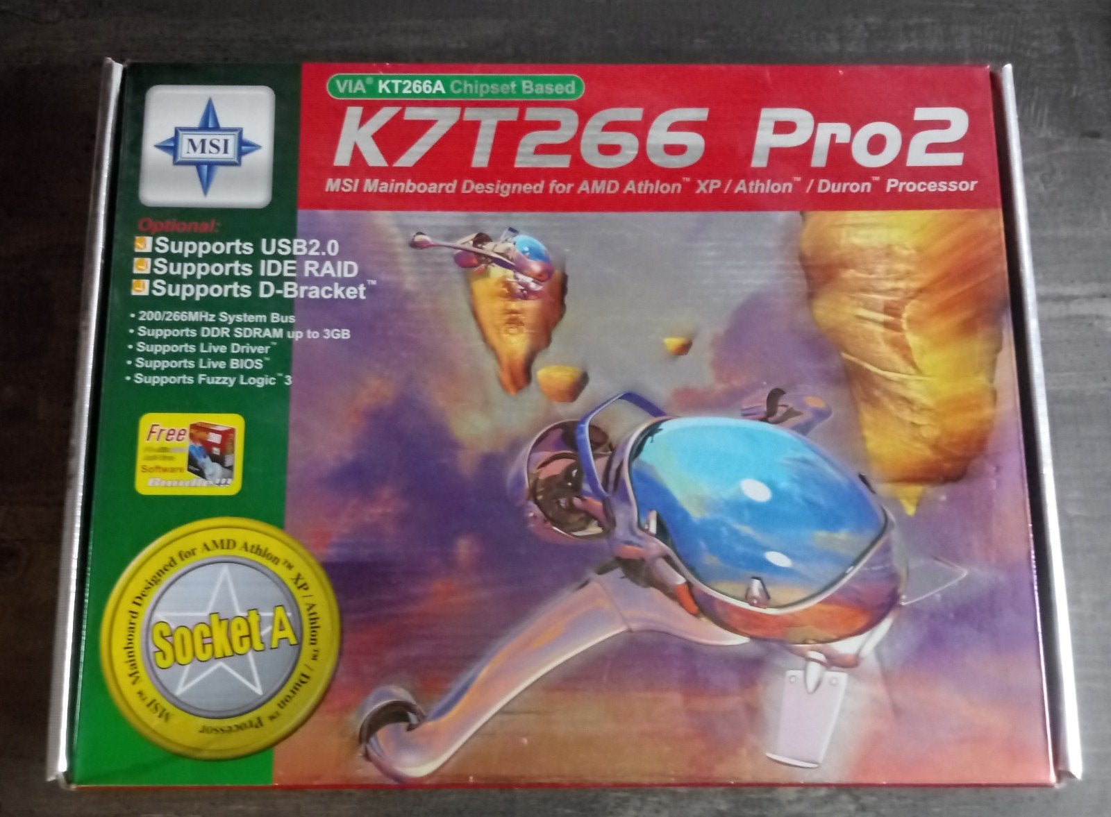 MSI K7T266 Pro-RU socket 462 moederbord, Computers en Software, Ophalen of Verzenden