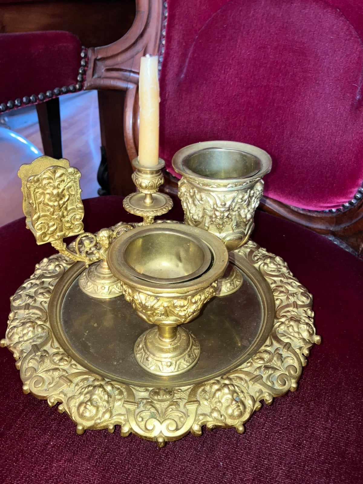 Brons rokersset., Ophalen of Verzenden, Brons