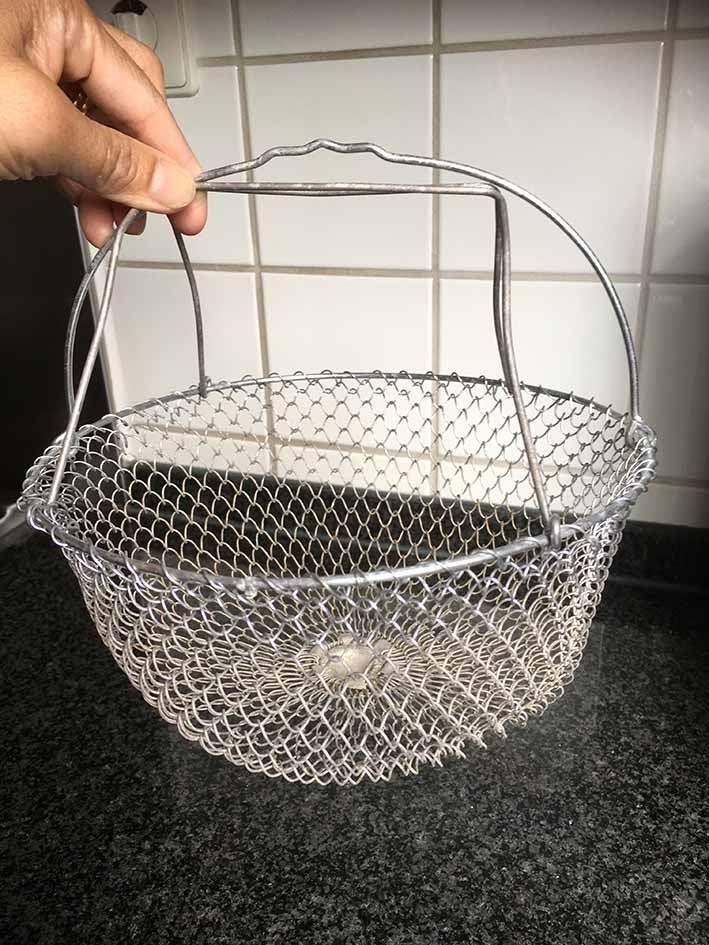 Vintage Brocante Opvouwbare Draadmand Eieren Mand Frankrijk, Ophalen of Verzenden