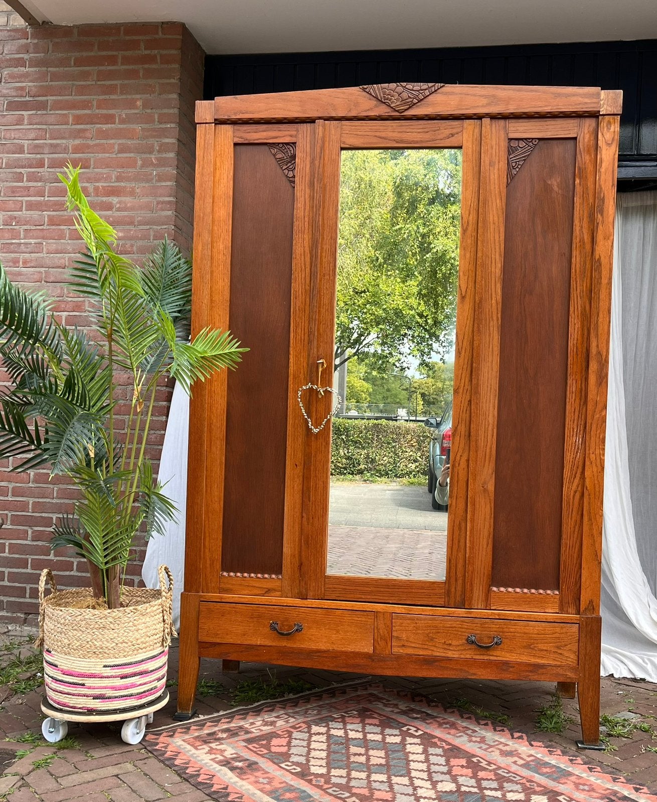 Mooie Art Nouveau kledingkast, Huis en Inrichting, Kasten | Kledingkasten, 200 cm of meer, 150 tot 200 cm, Ophalen of Verzenden