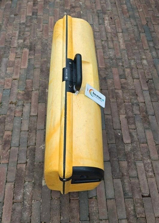 Gele Carlton reiskoffer met wieltjes, Gebruikt, Hard kunststof, 45 tot 55 cm, 70 cm of meer