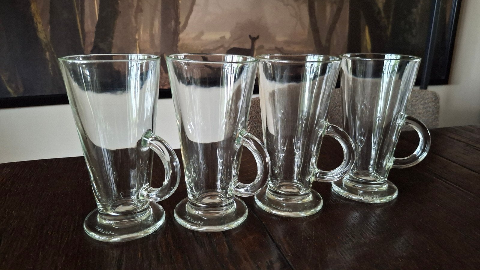 4 latte Macchiato / Thee / Koffie Glazen -  Portugal, Ophalen of Verzenden, Zo goed als nieuw, Overige merken, Glas