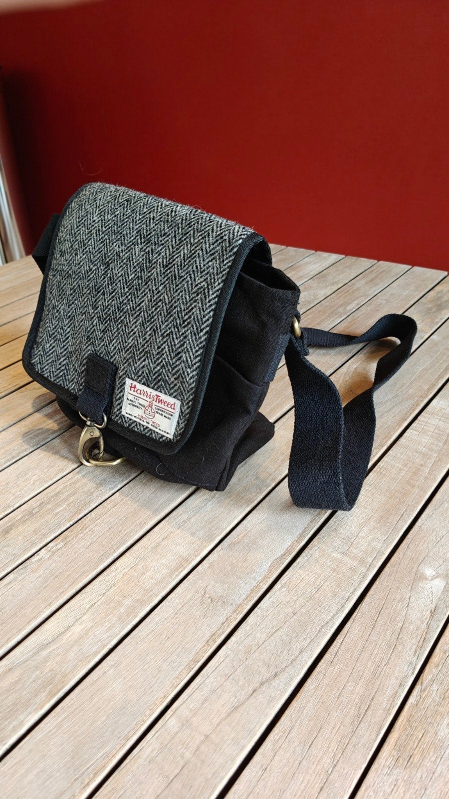 Unieke Harris Tweed Handtas uit Schotland, Ophalen of Verzenden, Zo goed als nieuw, Grijs, Handtas