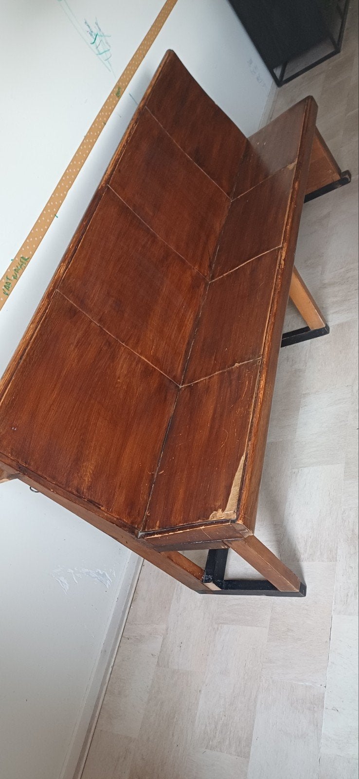 Vintage houten kerkbank - Authentiek en sfeervol, Ophalen, Gebruikt, Minder dan 75 cm, Vintage, Landelijk, Rustiek