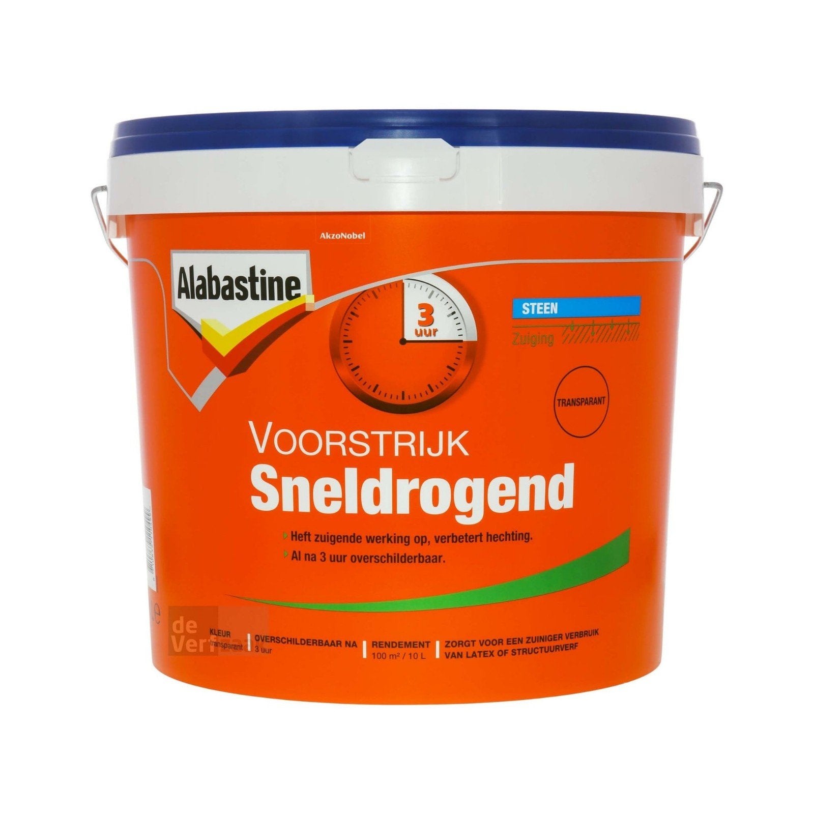 Open emmer Alabastine Voorstrijk Sneldrogend - 10L. Nog 3-4L, Ophalen, Wit