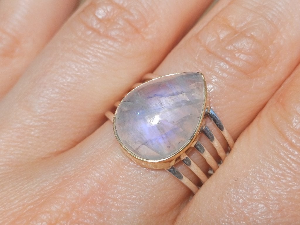 Vanoli 925 zilveren design ring met maansteen maat 19,25, Sieraden, Tassen en Uiterlijk, Daiva1973@hotmail.com, Vanoli, 19 tot 20