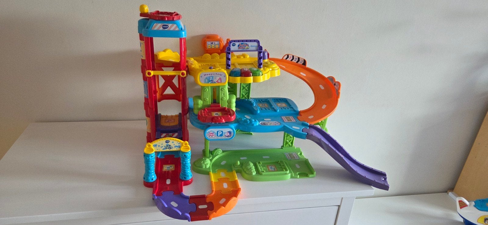VTech Toet Toet Auto's Garage, Vliegtuig en 10 auto's, Ophalen, Gebruikt