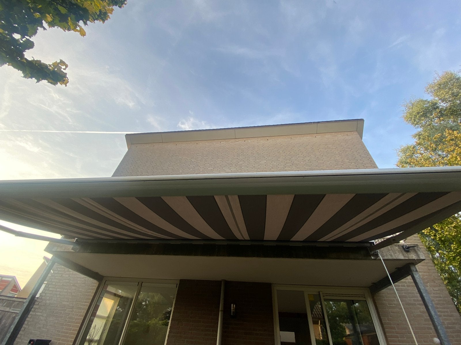 Knikarmscherm - Gebruikt, in goede staat, Tuin en Terras, Ophalen, Gebruikt, 450 cm of meer, 150 tot 300 cm