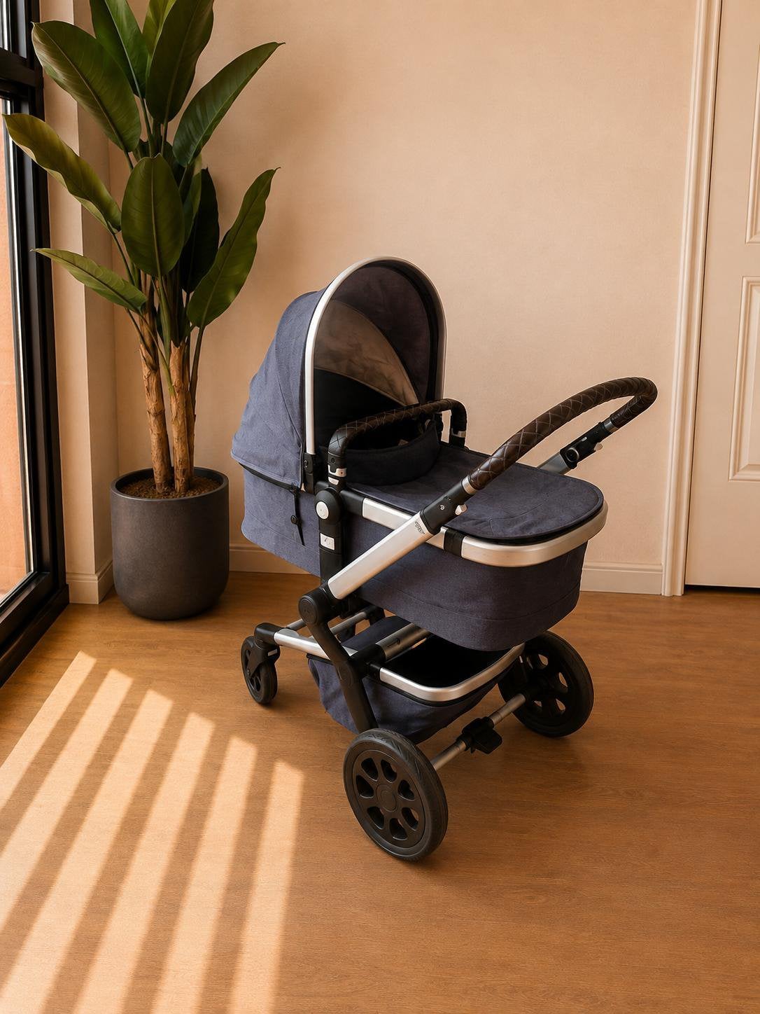 Joolz Day 3 Parrot Blauwe Combi Kinderwagen, Zo goed als nieuw, Combiwagen, Verstelbare duwstang, Ophalen