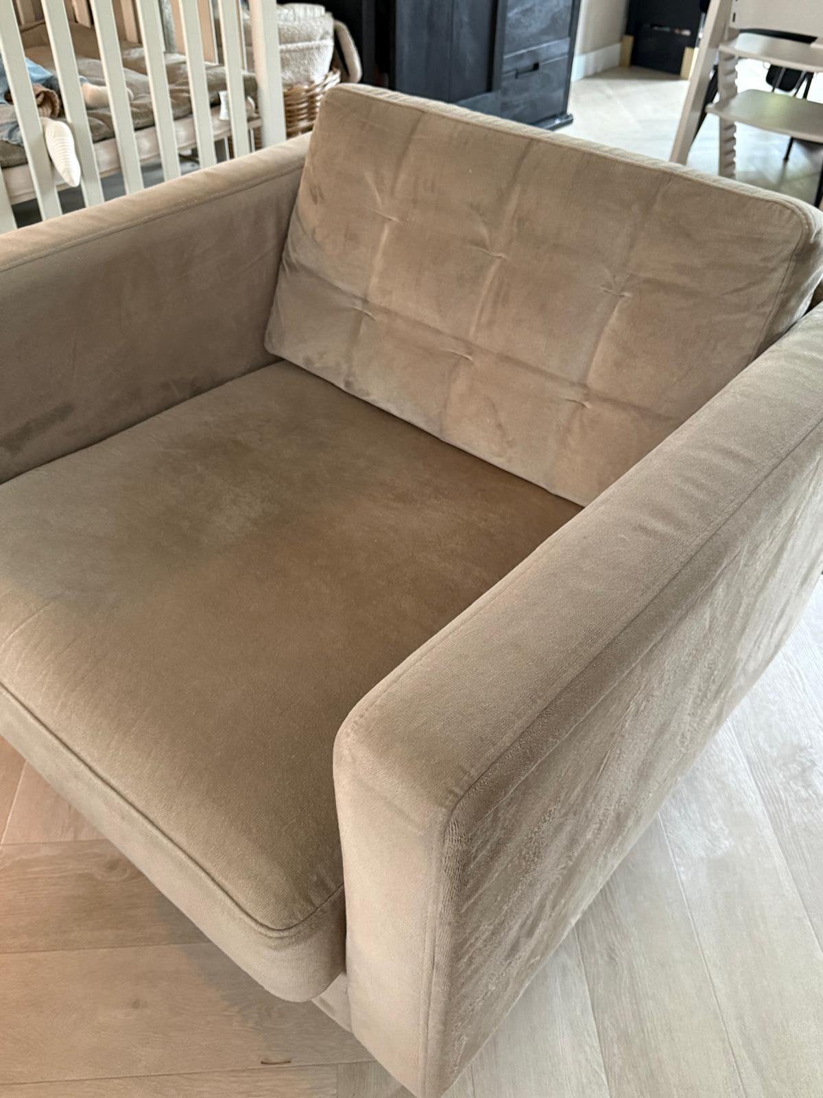 Woood Loveseat - fauteuil - taupe, Ophalen, Overige maten, 75 tot 100 cm, Zo goed als nieuw