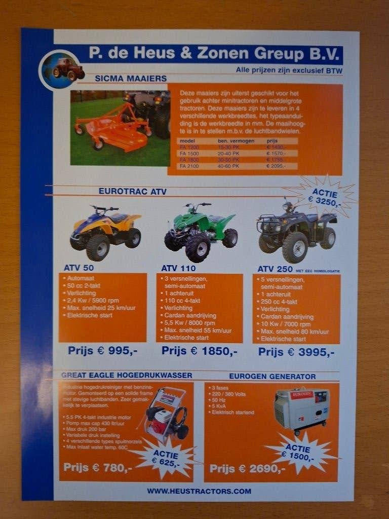 Folder P. de Heus & Zonen Greup B.V., Boeken, Ophalen of Verzenden, Gelezen, Tractor en Landbouw