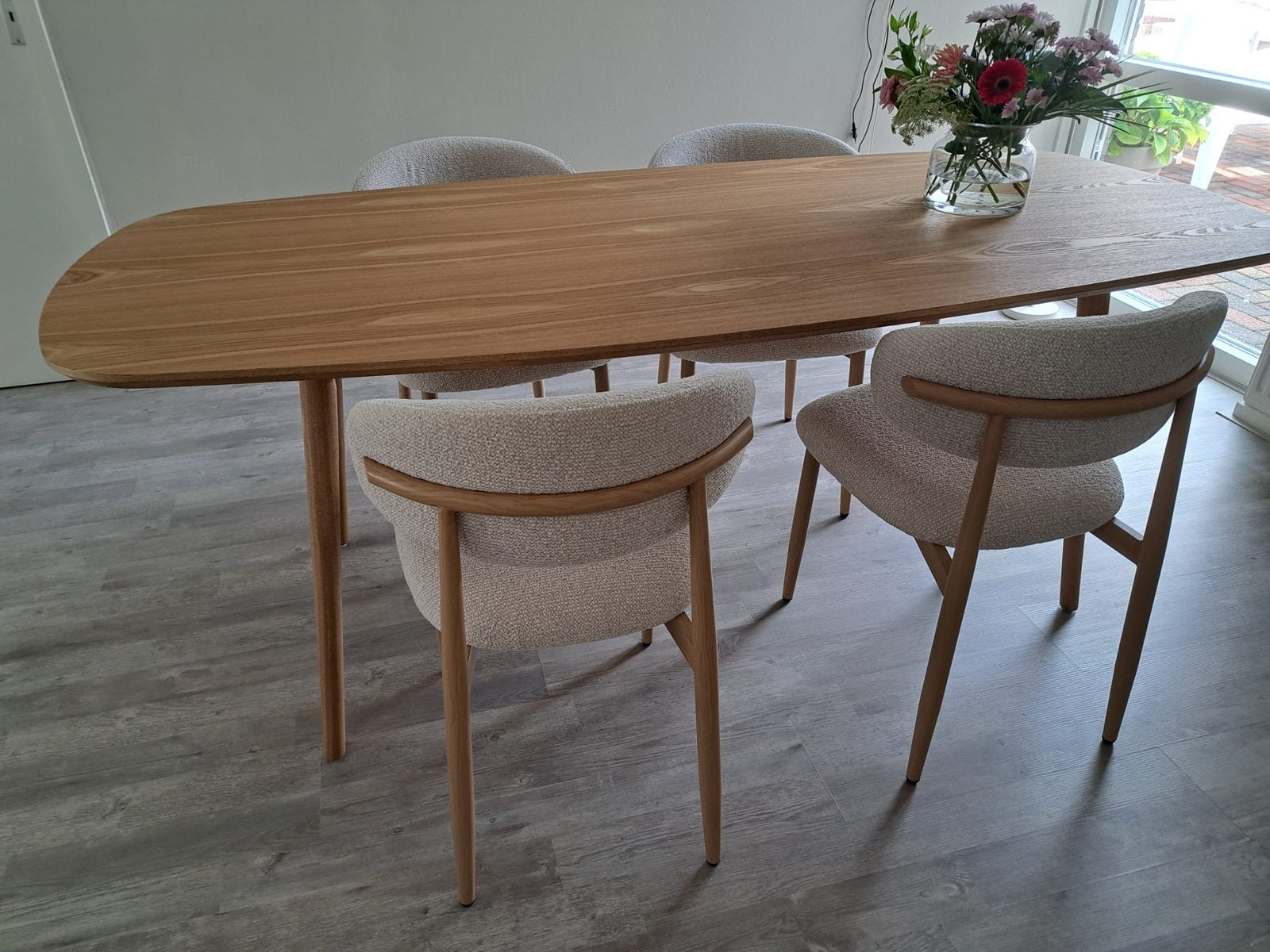 Eettafel met eetkamerstoelen, Huis en Inrichting, Tafels | Eettafels, Ophalen, 200 cm of meer, 50 tot 100 cm, Zo goed als nieuw