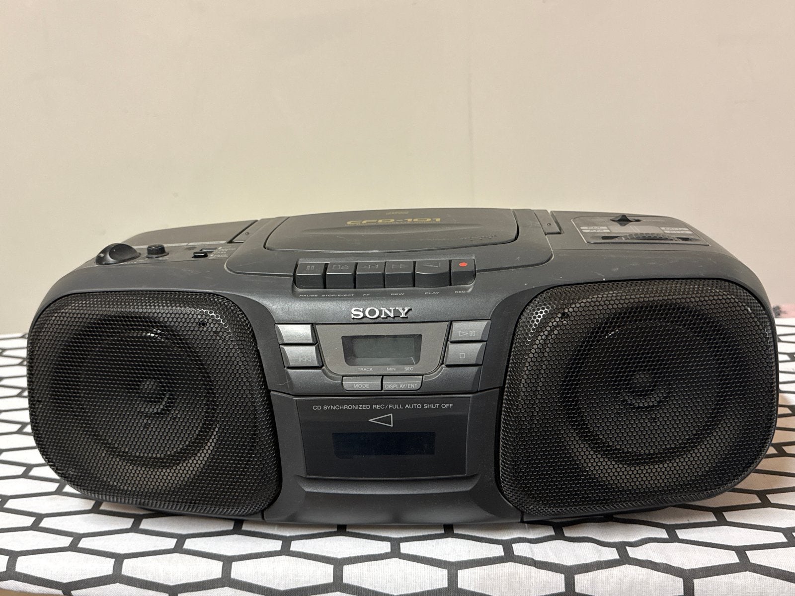 Sony CFD-101 Boombox met CD-speler, cassette en radio, Ophalen of Verzenden, Gebruikt, Radio, Met cd-speler