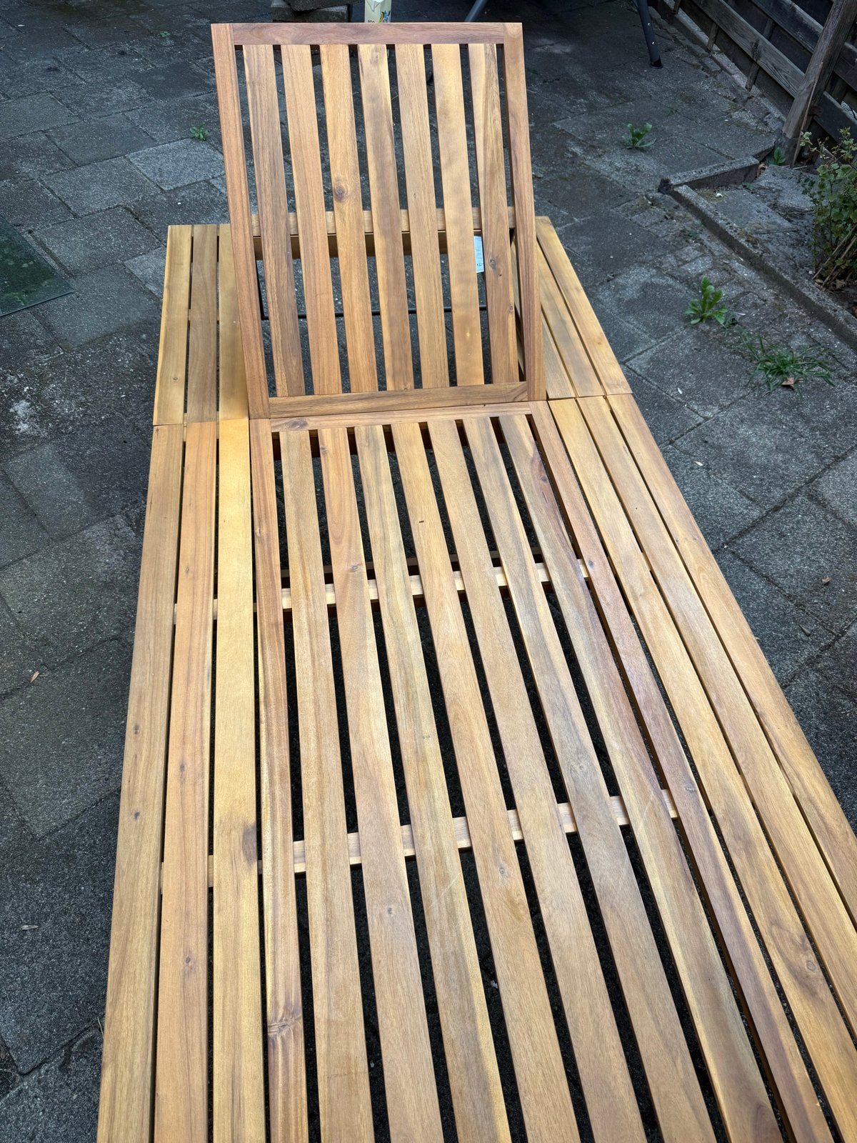 Houten ligstoel / tuinbank, Tuin en Terras, Ophalen, Gebruikt, Hout, Verstelbaar