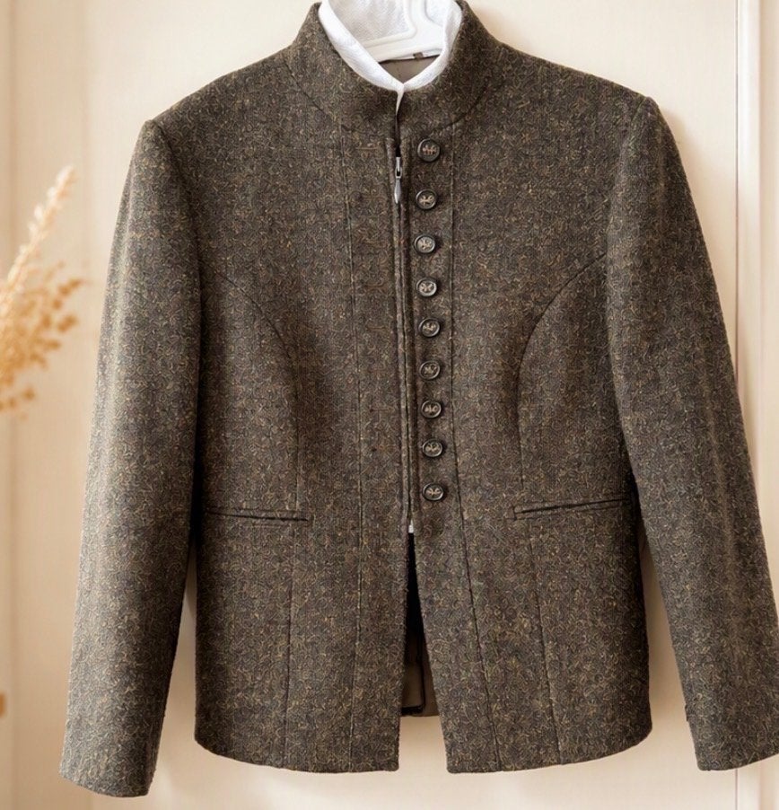 Harris Tweed Jasje - Maat 40 - Zo goed als nieuw, Maat 38/40 (M), Bruin, Ophalen of Verzenden, Zo goed als nieuw