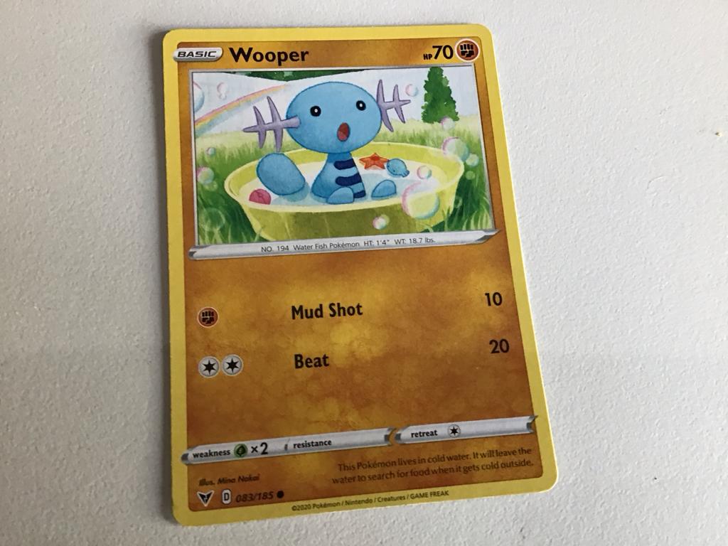 Wooper Pokémon Kaart - Basic HP70 - 083/185, Ophalen of Verzenden, Zo goed als nieuw, Losse kaart
