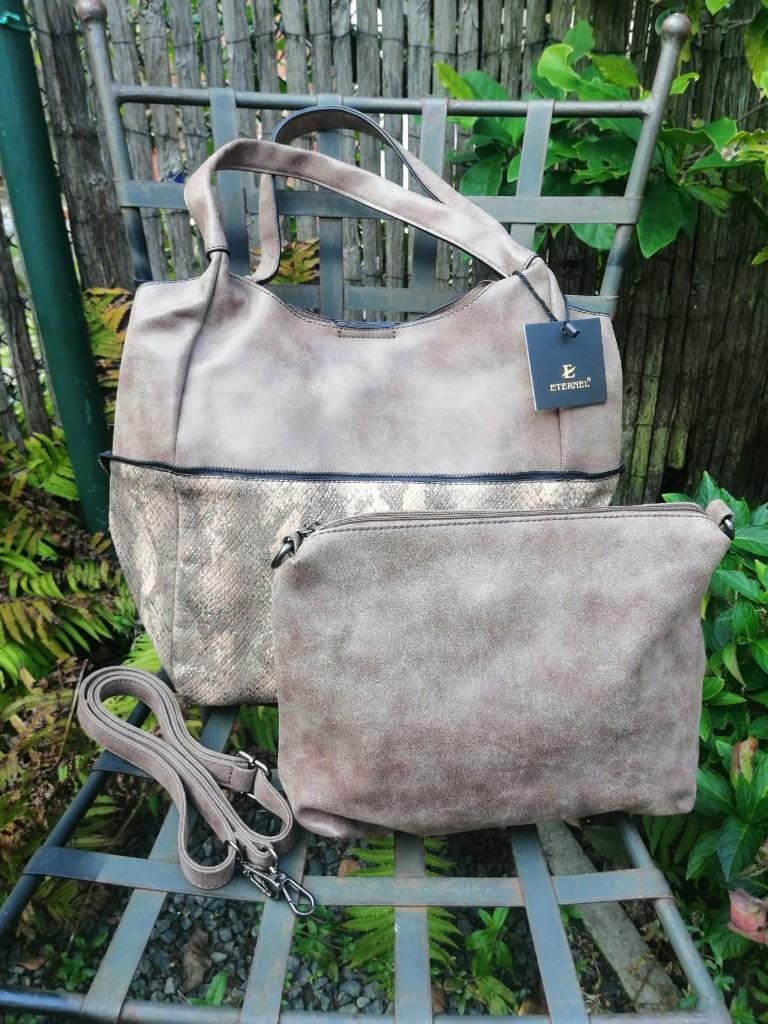 Handtas/shopper met klein tasje nieuw, Ophalen of Verzenden, Nieuw, Bruin, Handtas
