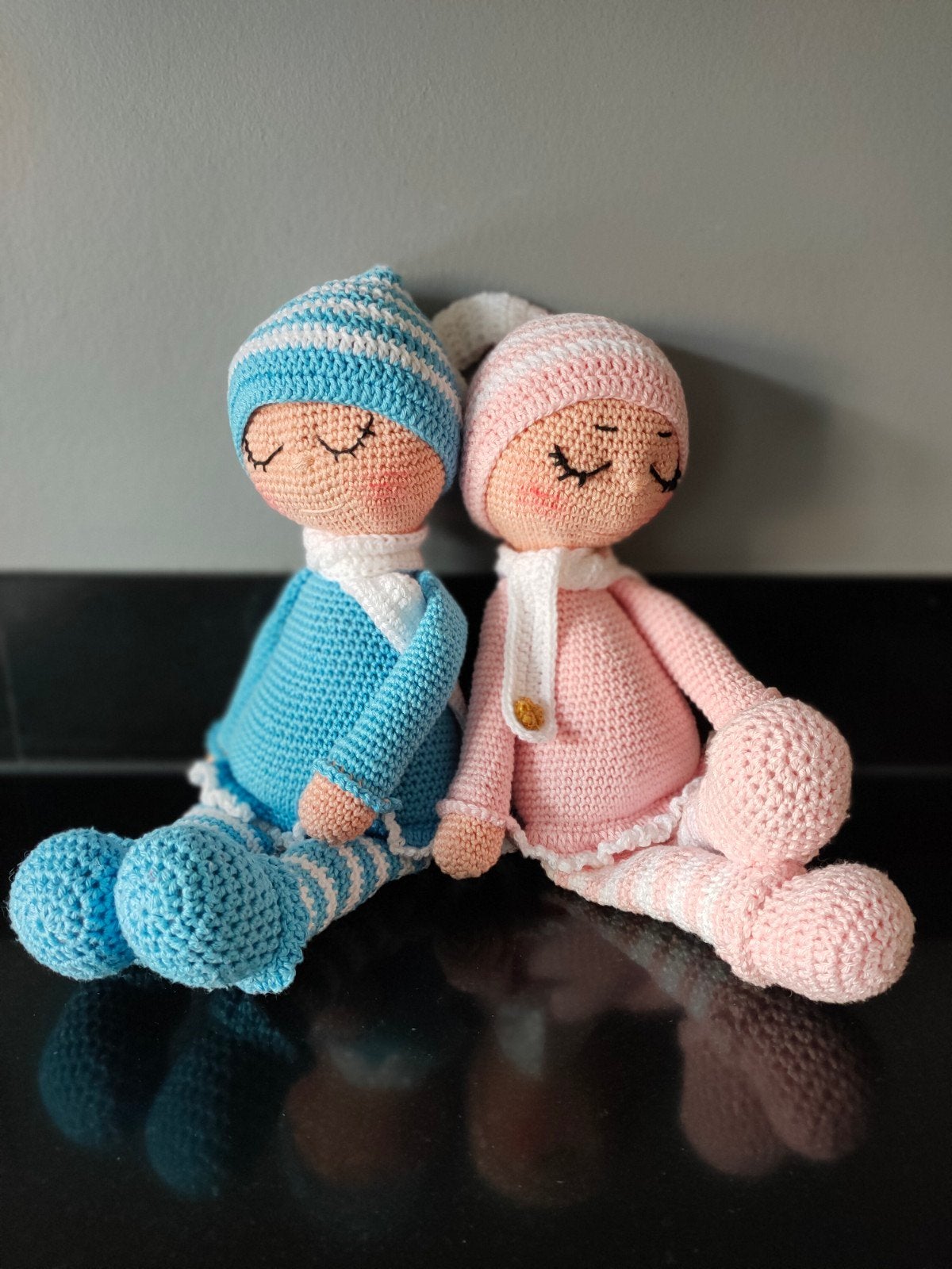 Gehaakte slaappopjes - Roze en Blauw, Overige merken, Overige karakters, Nieuw, Ophalen of Verzenden