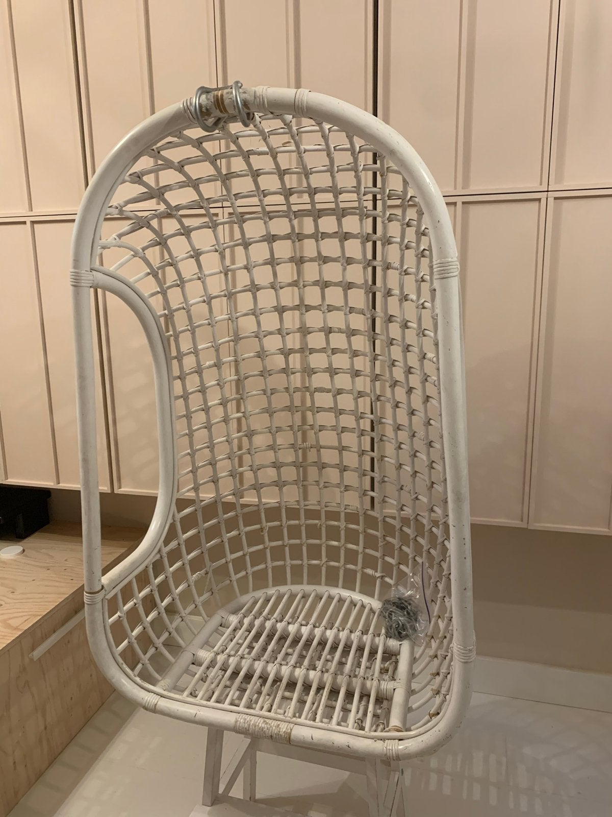 HK Living Egg Chair - Hangstoel met ketting, Ophalen, Gebruikt, Wit, Riet of Rotan