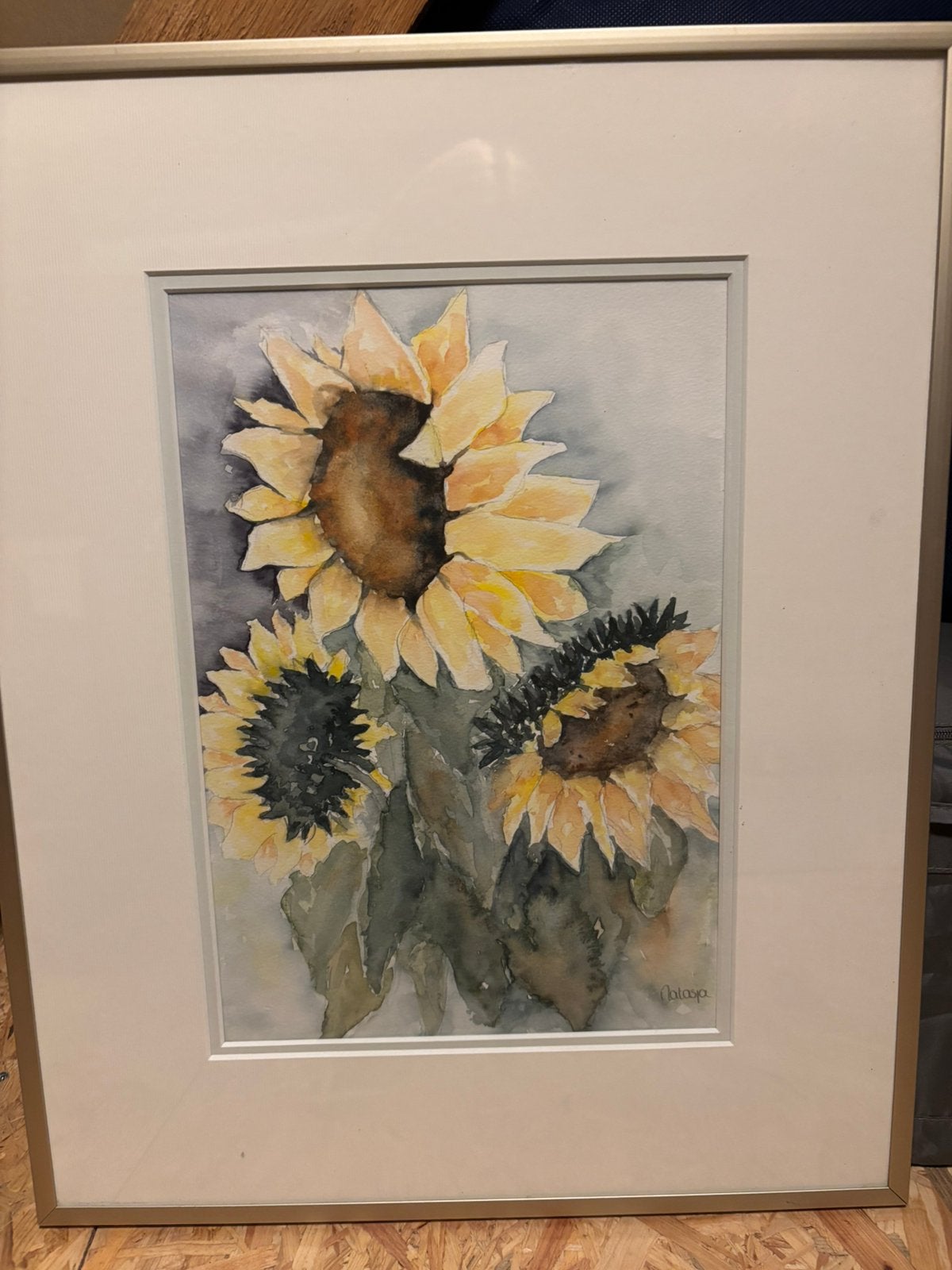 Aquarel zonnebloem, Bloemen, Realistisch, Ophalen of Verzenden, Aquarel