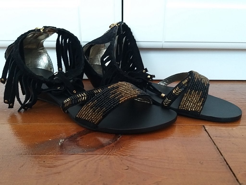 SPS Superstar zgan zwarte suede leren sandalen 41 (= 40), Kleding | Dames, Zwart, Zo goed als nieuw, Superstar, Sandalen of Muiltjes
