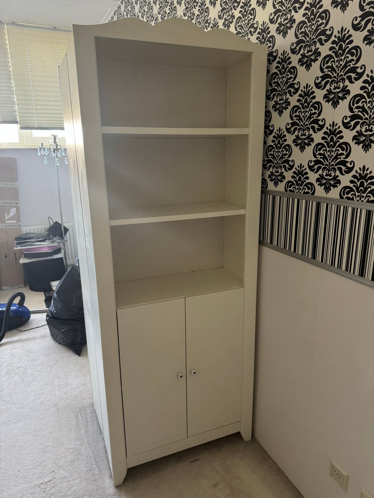 2x Witte IKEA Billy Boekenkast met deuren, Huis en Inrichting, Kasten | Boekenkasten, Ophalen, 200 cm of meer, 50 tot 100 cm, Zo goed als nieuw