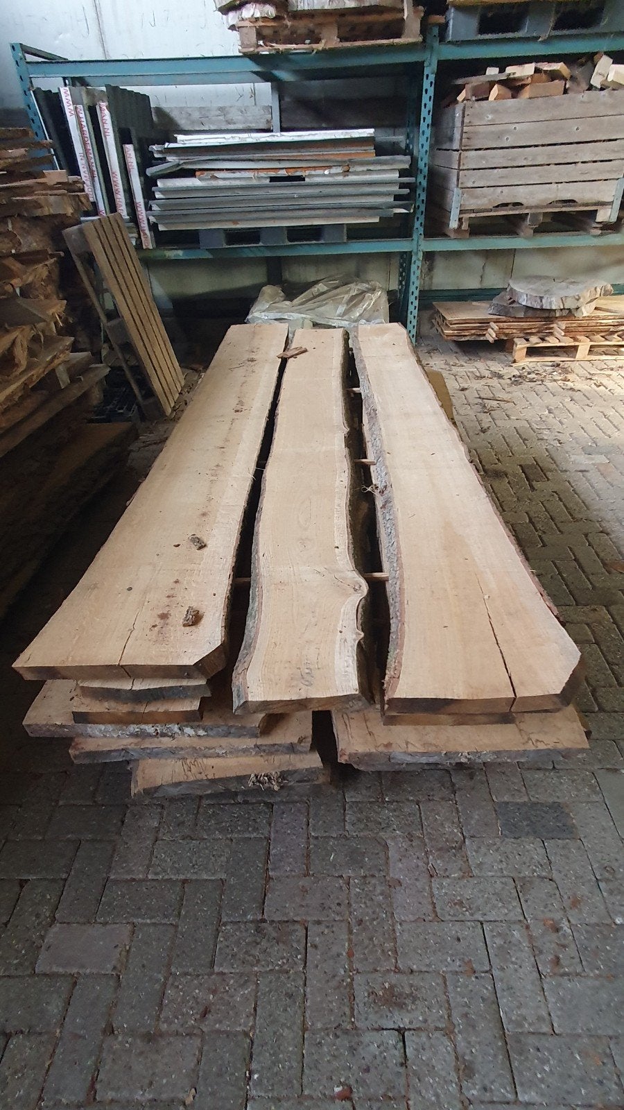eiken schaaldelen partij vensterbank borrelplank tafel, Ophalen of Verzenden, 250 cm of meer, Planken