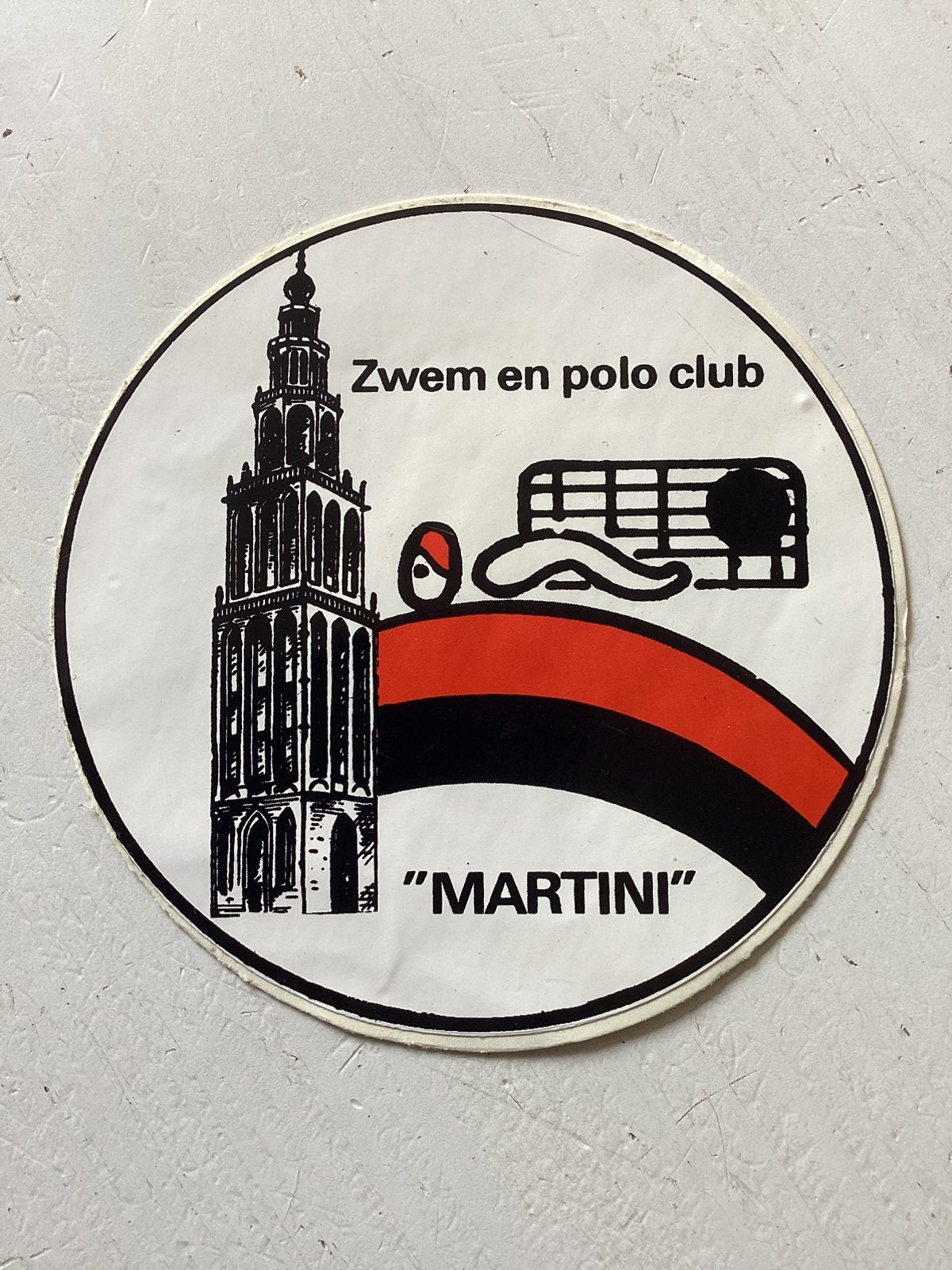 Sticker Zwem en Polo club Martini, Verzenden, Zo goed als nieuw, Sport