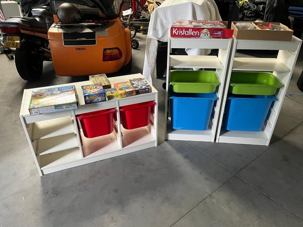 3 Trofast kasten eventueel met alle spellen, Kinderen en Baby's, Kinderkamer | Commodes en Kasten, Ophalen, Gebruikt, 75 tot 100 cm