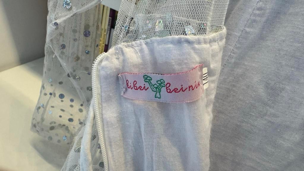 Elsa Jurk IJskoningin Deluxe met lange sleep - Maat 140, Ophalen, Gebruikt, 134 t/m 140, Meisje