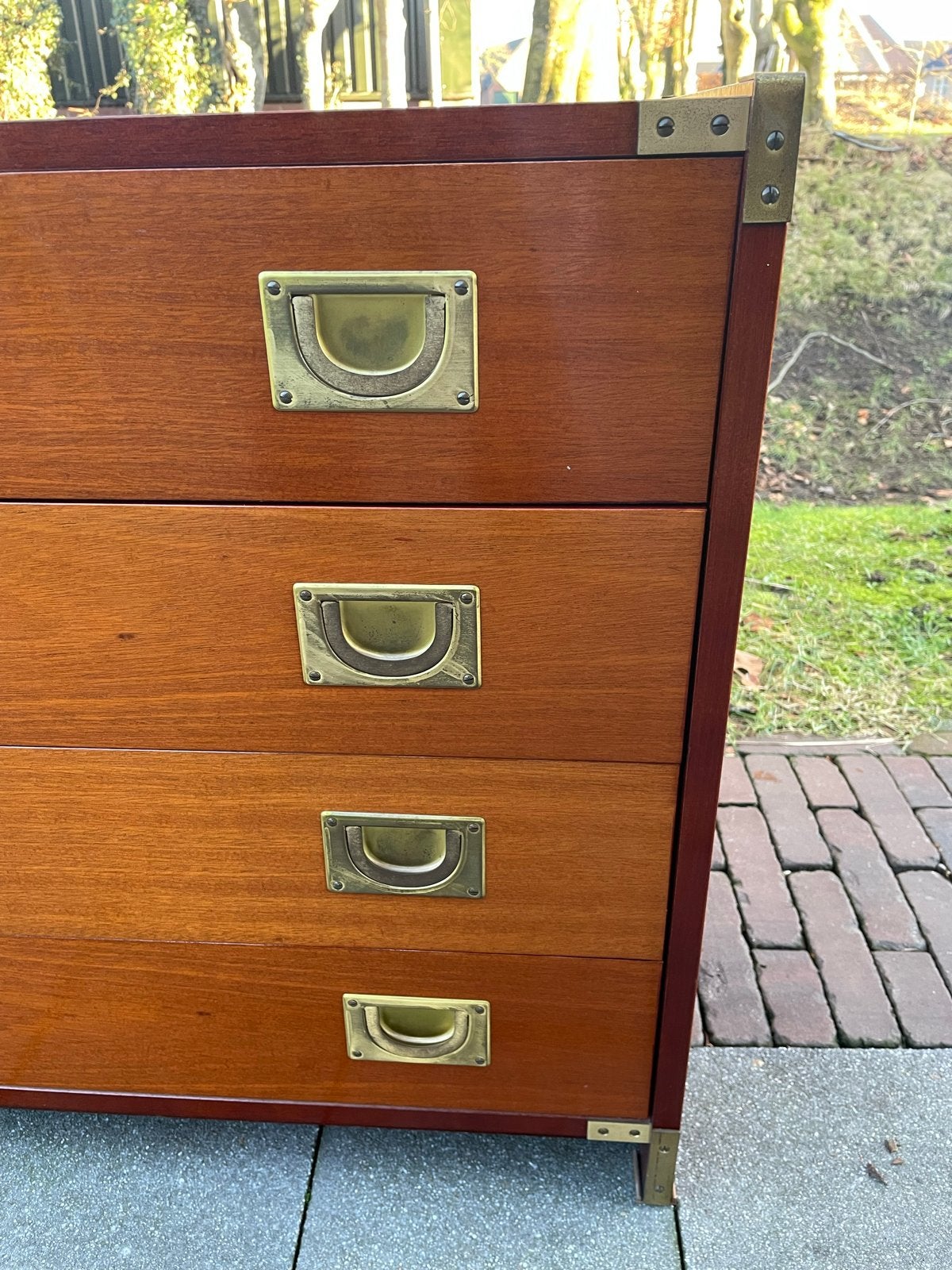 Vintage Ladekast met Messing Beslag - Koloniale Stijl, Ophalen
