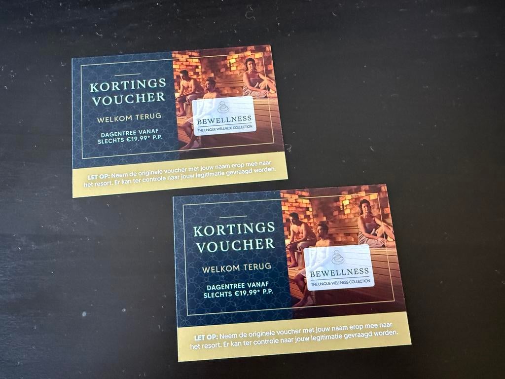 2 x be wellness sauna kortingsvoucher, Tickets en Kaartjes, Drie personen of meer, Kortingsbon, Spa of Sauna