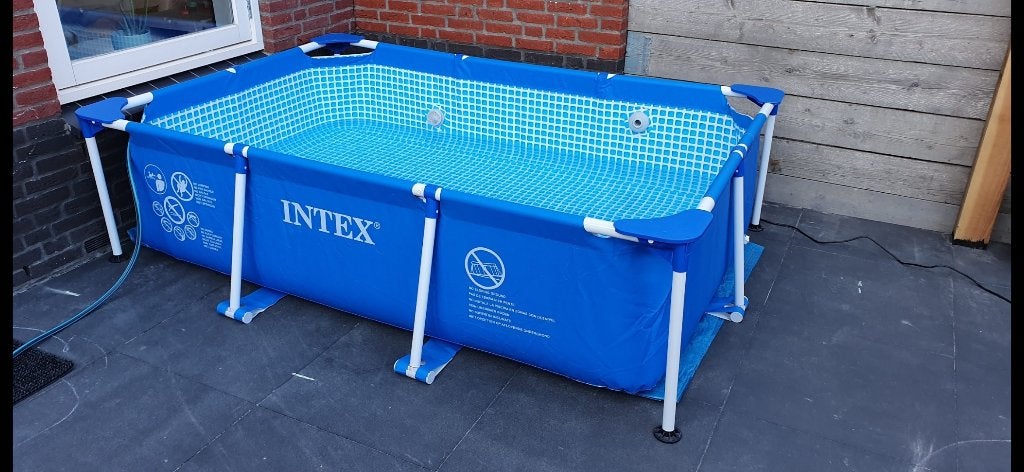 Intex framezwembad 220x150x60 cm + filterpomp, Ophalen, Gebruikt, Minder dan 80 cm, Minder dan 200 cm