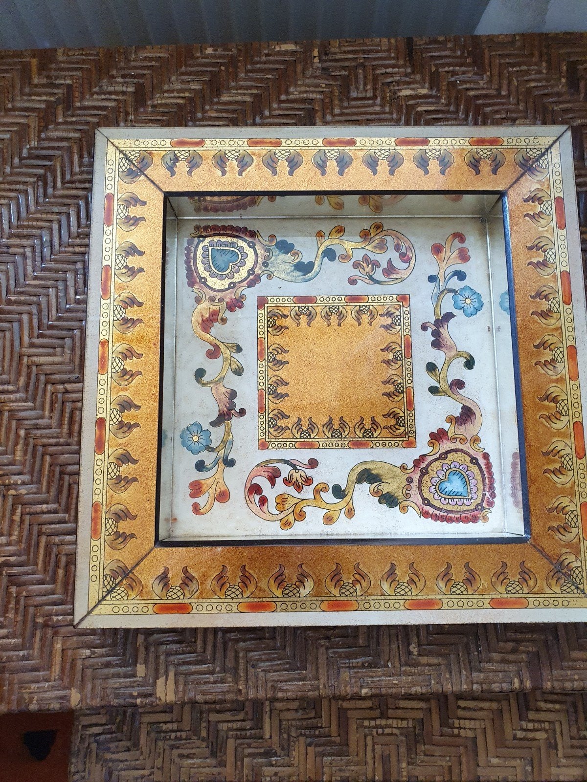 Decoratieve vierkante schaal met bloemmotief, Antiek en Kunst, Ophalen