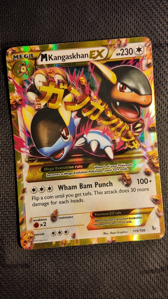 M Kangaskhan-EX 109 Flashfire | Pokemon kaart, Ophalen, Losse kaart, Foil