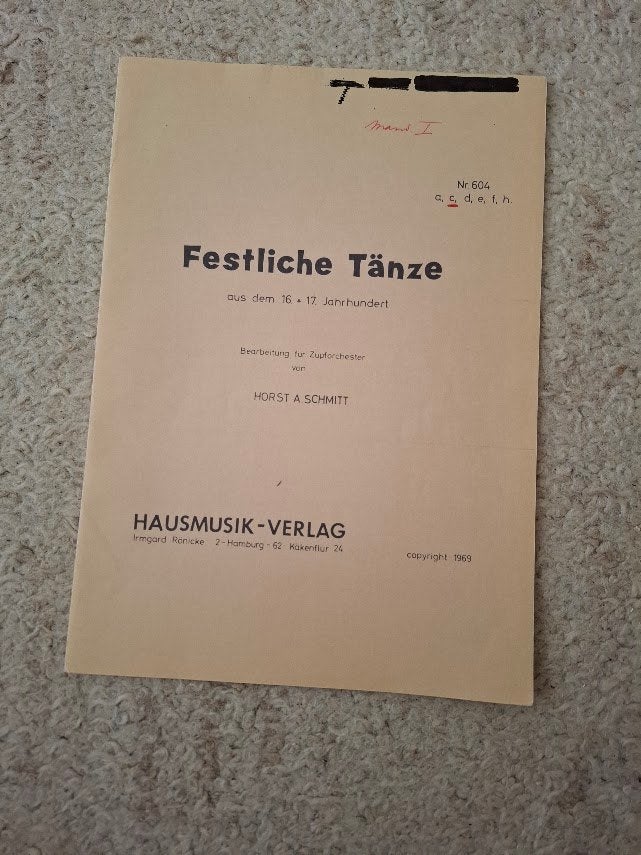 Festliche Tänze aus dem 16. + 17. Jahrhundert, Muziek en Instrumenten, Gebruikt, Overige genres, Banjo of Mandoline, Ophalen of Verzenden