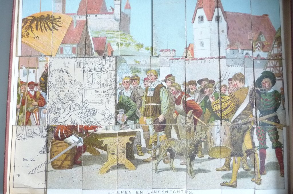 ANTIEK PUZZELS GESCHIEDKUNDE, WERELDREIS REKLAME B.LINDEBOOM, Verzenden