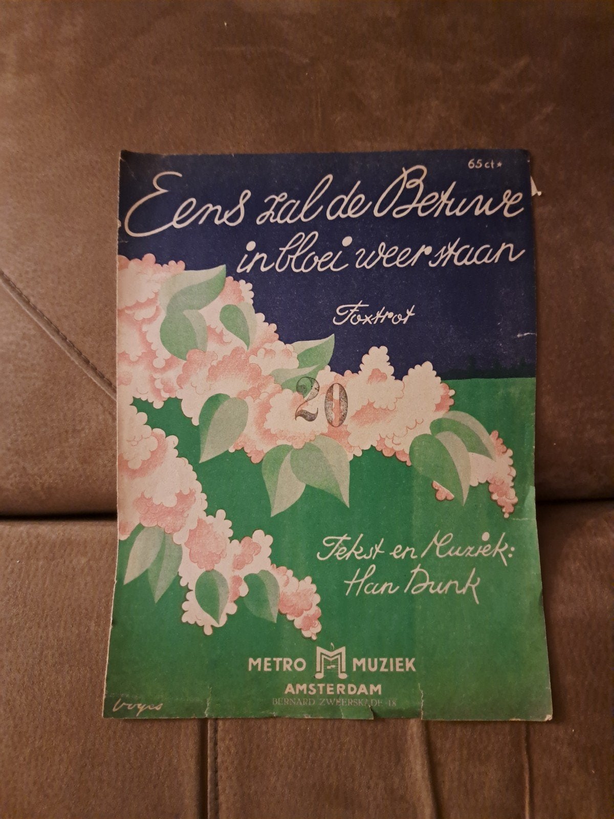 Vintage bladmuziek: Eens zal de Betuwe in bloei weer staan, Muziek en Instrumenten, Piano, Gebruikt, Ophalen of Verzenden, Thema