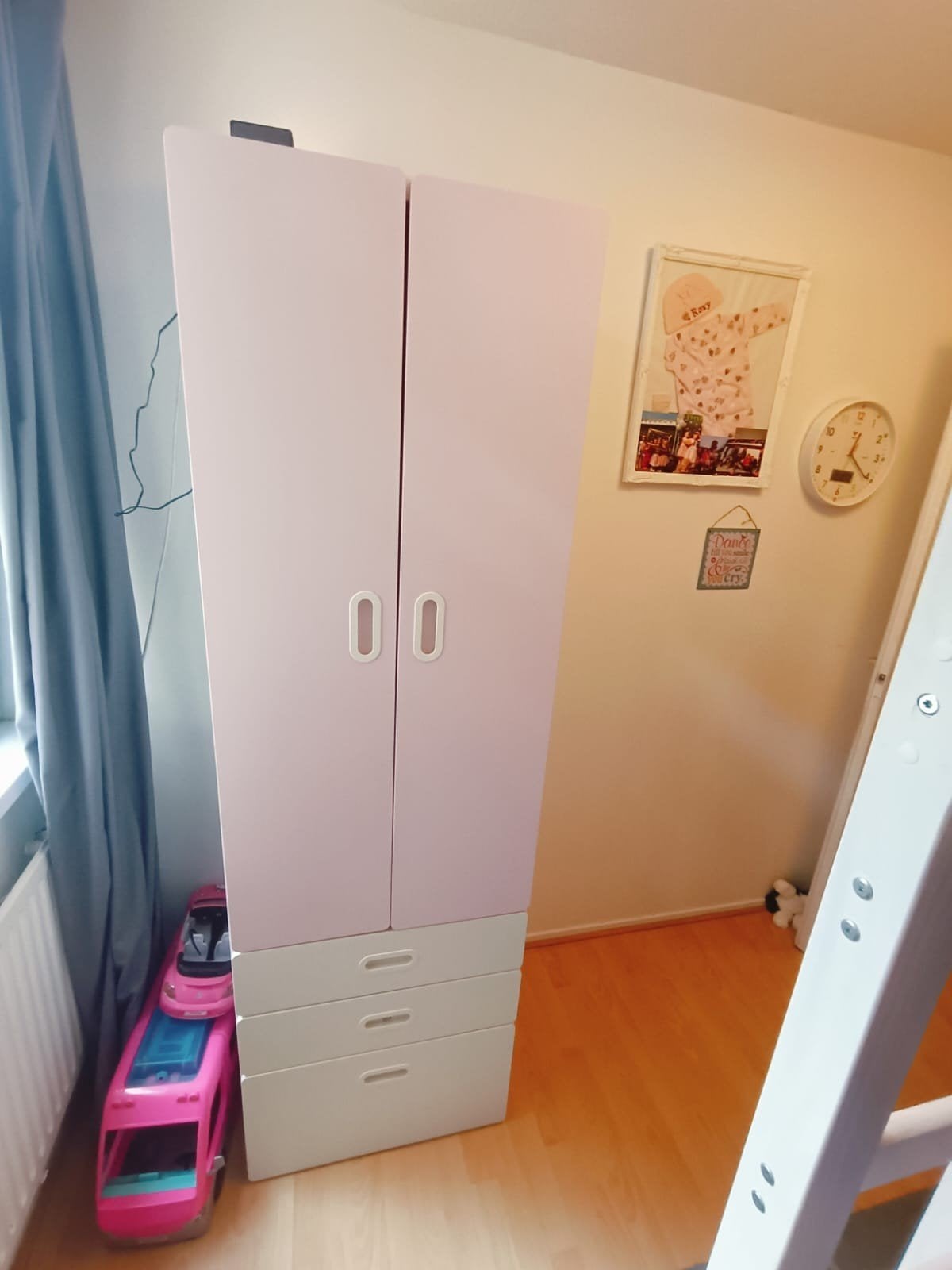 IKEA SMÅSTAD Kledingkast met lades - Roze/Wit, Huis en Inrichting, Ophalen, Gebruikt, 50 tot 100 cm, Met lade(s)